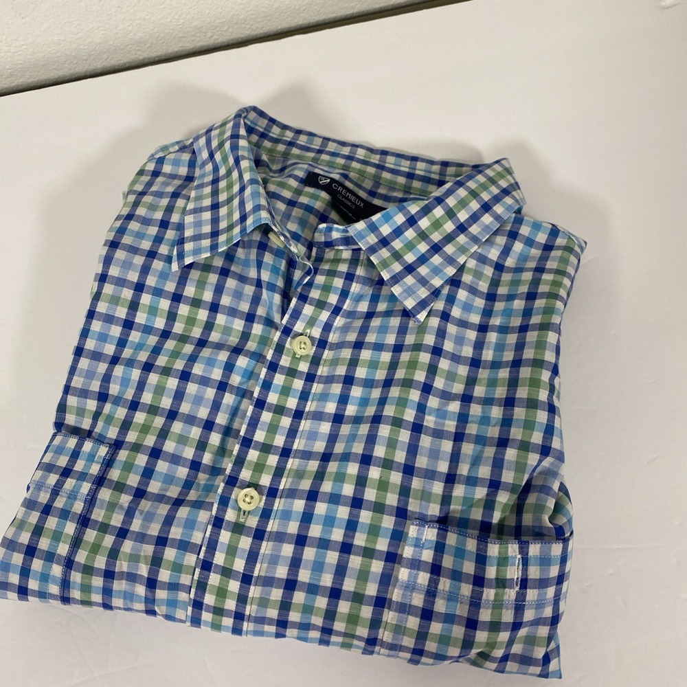 Cremieux Classics BT 2XB SS Men's Shirt Green/Blue T1